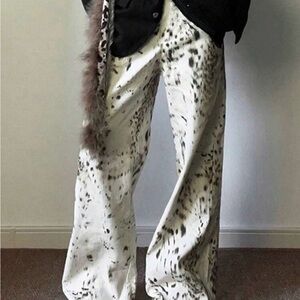 Stylish Black and White Patterned Women's Pants